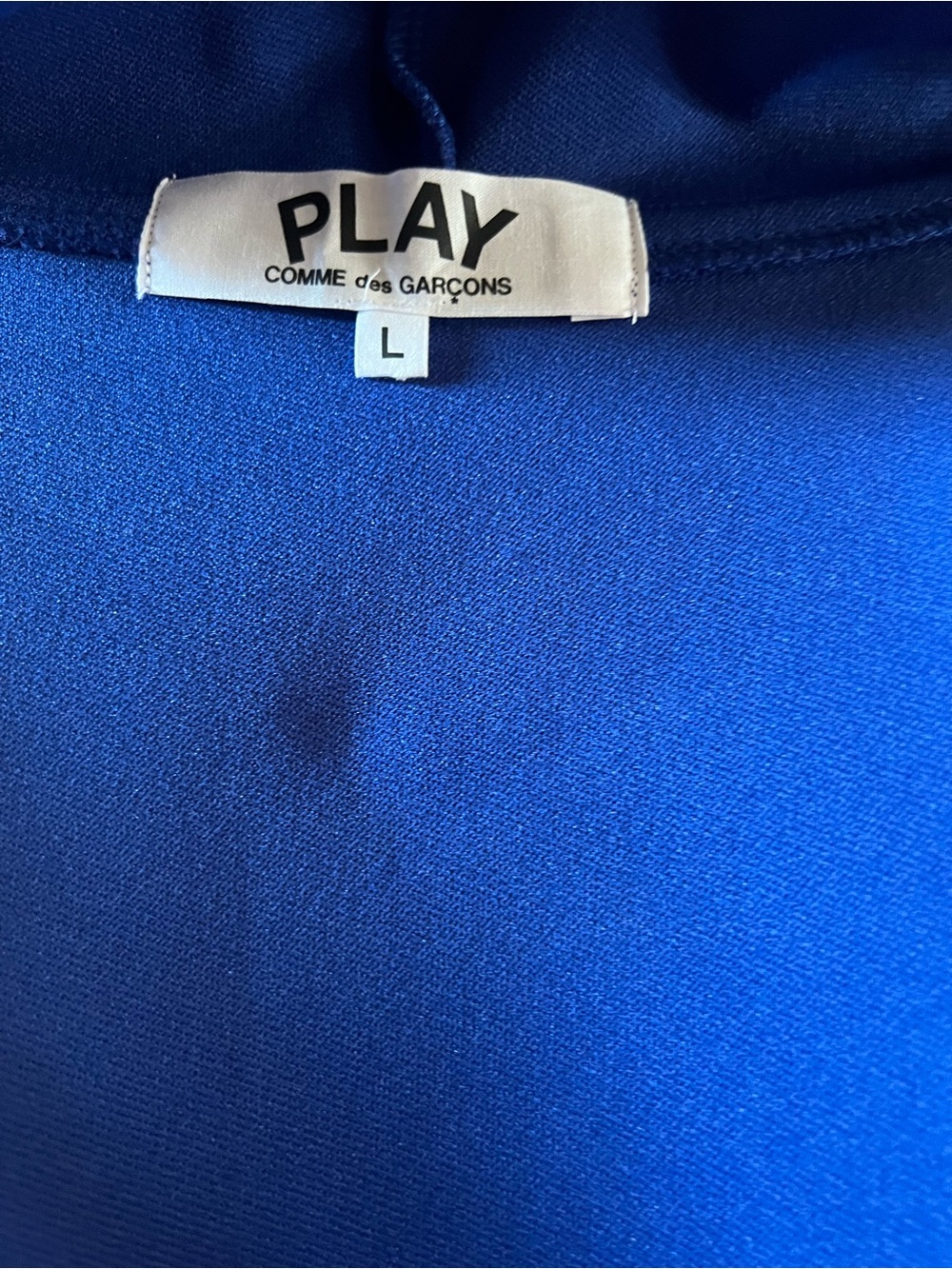 Comme des Garcons PLAY Zip Hoodie Blue with Black Heart Size L - Picture 16 of 16